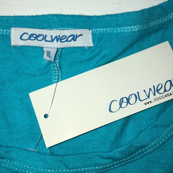 Nwot turquoise cropped tie dyed shirt xl - Picture 3 of 3